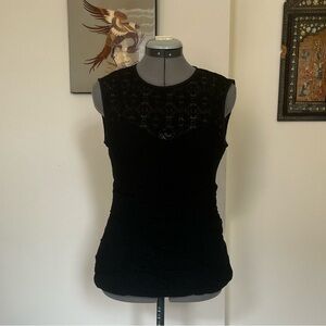 GOOD - Black Lace Nanette Lepore Zip Back Top